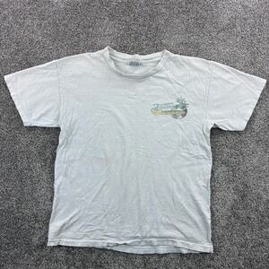 Vintage Jimmy Buffett Caribbean Soul Frog Shirt Men L White Amphibian Distressed